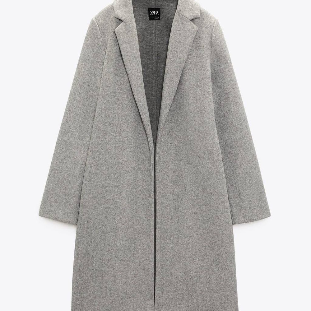 ZARA FELT TEXTURE COAT GRAY SIZE  S  | 5070/420/816